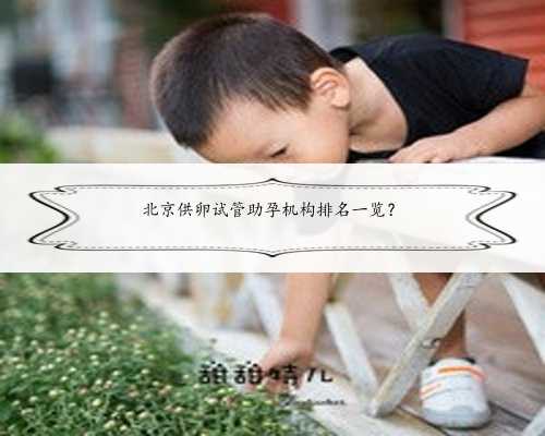 北京供卵试管助孕机构排名一览？